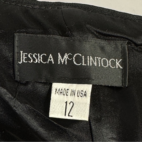 Vintage Jessica McClintock Black Maxi Dress Y2K Strapless Holiday NYE SZ 12 - Picture 11 of 15